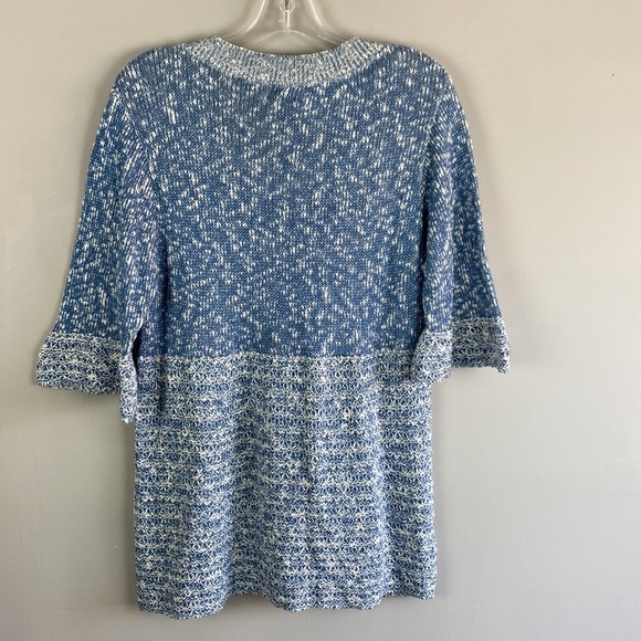 Chico’s Blue And White Heathered Cardigan Size 2(L) - Picture 3 of 11